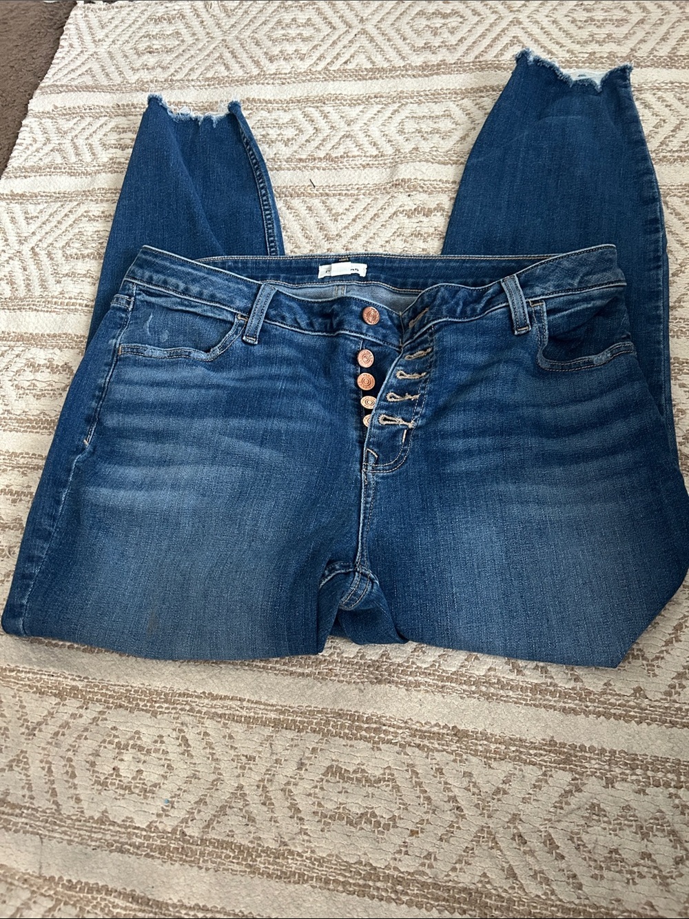 Maurices Dark Blue High-Rise Button-Fly Jeans